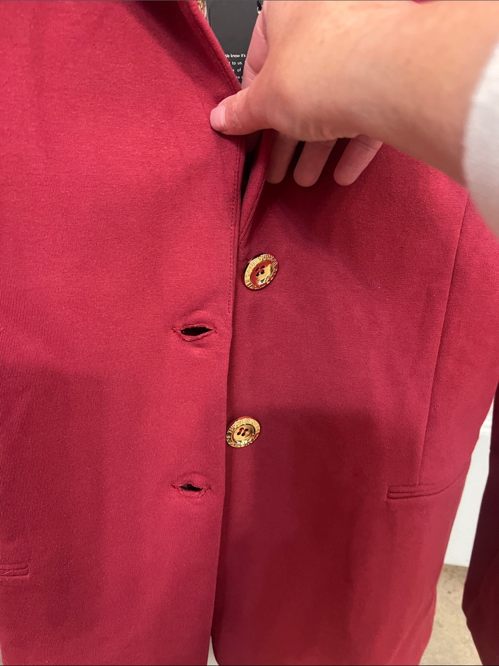 Red Women's Blazer Jacket - Floral Lined - Picture 5 of 5